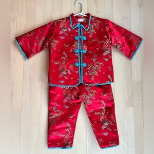 Traditional Chinese Padded Dragon Jacket and Pants